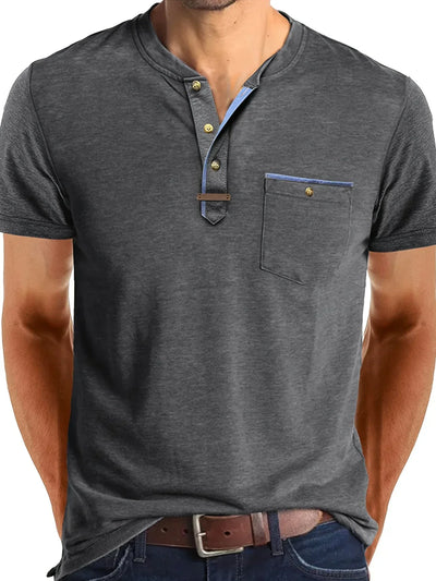 Valestra™ | T-shirt elegante con colletto rotondo e tasca