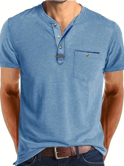 Valestra™ | T-shirt elegante con colletto rotondo e tasca
