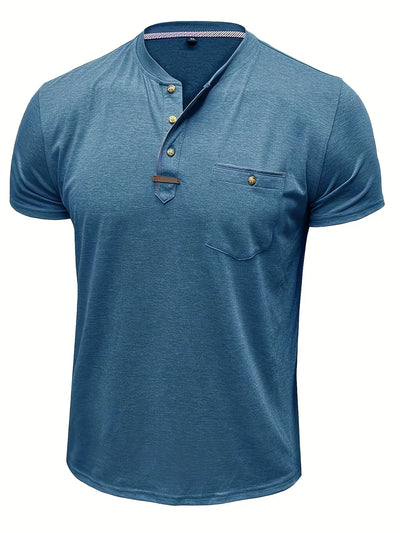 Valestra™ | T-shirt elegante con colletto rotondo e tasca