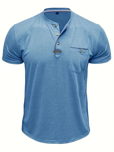 Valestra™ | T-shirt elegante con colletto rotondo e tasca