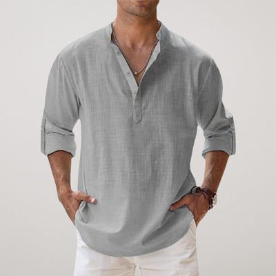Savrani™ - Camicia Henley in cotone effetto lino