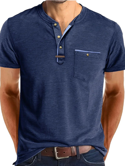 Valestra™ | T-shirt elegante con colletto rotondo e tasca