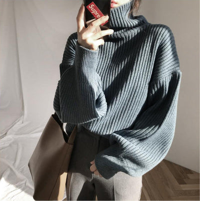 Valestra™ | Pullover di lusso con colletto alto e maniche a palloncino