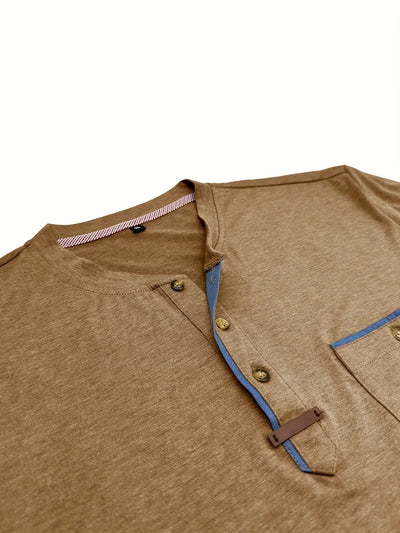 Valestra™ | T-shirt elegante con colletto rotondo e tasca