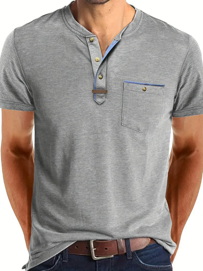 Valestra™ | T-shirt elegante con colletto rotondo e tasca