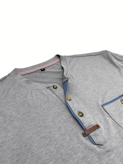 Valestra™ | T-shirt elegante con colletto rotondo e tasca