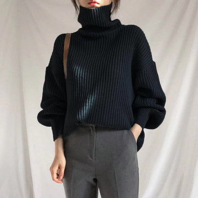 Valestra™ | Pullover di lusso con colletto alto e maniche a palloncino