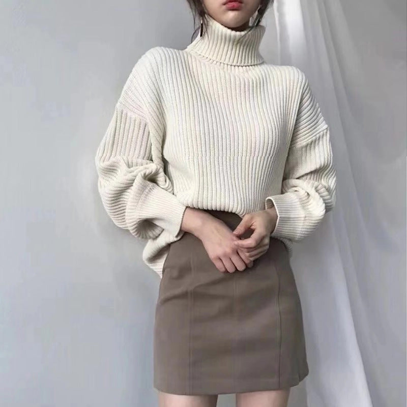 Valestra™ | Pullover di lusso con colletto alto e maniche a palloncino
