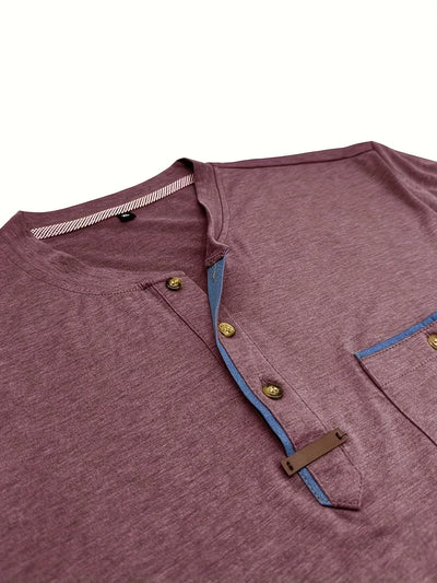 Valestra™ | T-shirt elegante con colletto rotondo e tasca