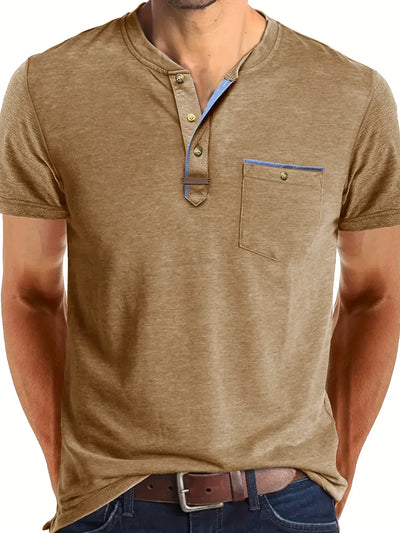 Valestra™ | T-shirt elegante con colletto rotondo e tasca