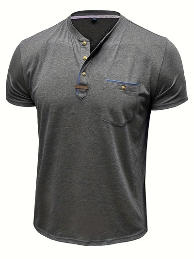 Valestra™ | T-shirt elegante con colletto rotondo e tasca