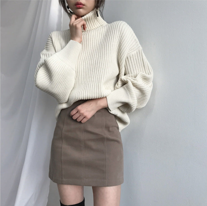 Valestra™ | Pullover di lusso con colletto alto e maniche a palloncino