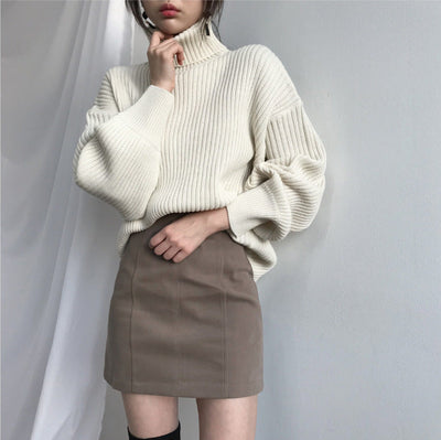 Valestra™ | Pullover di lusso con colletto alto e maniche a palloncino